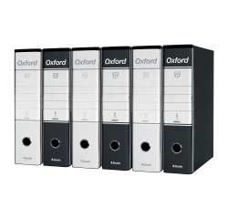 Registratore Protocollo dorso 8 cm Oxford Esselte in cartone 2 anelli A4 tre bianchi e tre neri 6 pezzi