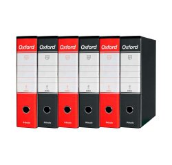 Registratore Protocollo dorso 8 cm Oxford Esselte in cartone 2 anelli A4 tre rossi e tre neri 6 pezzi