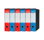 Registratore Protocollo dorso 8 cm Oxford Esselte in cartone 2 anelli A4 tre rossi e tre blu 6 pezzi