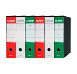 Registratore Protocollo dorso 8 cm Oxford Esselte in cartone 2 anelli A4 due rossi due bianchi e due verdi 6 pezzi