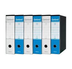 Registratore Protocollo dorso 8 cm Oxford Esselte in cartone 2 anelli A4 tre bianchi e tre azzurri 6 pezzi