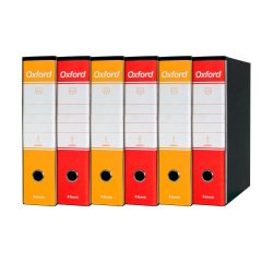 Registratore Protocollo dorso 8 cm Oxford Esselte in cartone 2 anelli A4 tre gialli e tre rossi 6 pezzi