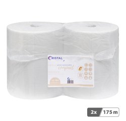 Bobine essuyage industriel sans mandrin Compact blanche - Longueur 175 m