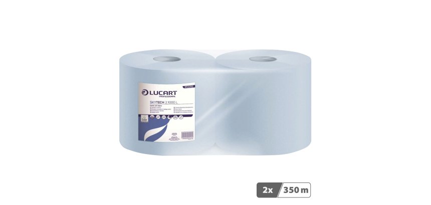 Bobine essuyage industriel bleue - longueur 350 m