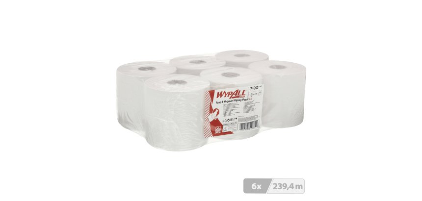 Bobine WypAll essuyage industriel L10 7490 blanche - Colis de 6