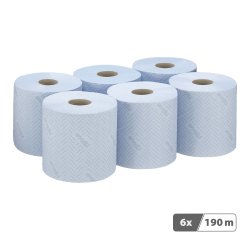 Bobine Wypall essuyage industriel L10 7407 190 m bleue - Colis de 6