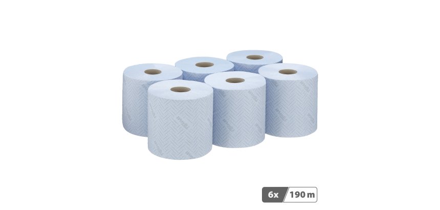 Bobine Wypall essuyage industriel L10 7407 190 m bleue - Colis de 6
