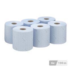 Bobine Wypall essuyage industriel L10 7407 190 m bleue - Colis de 6
