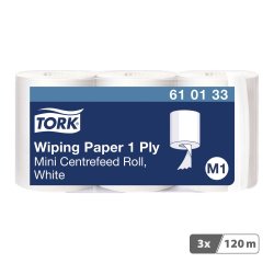 Mini bobine d'esuyage à dévidage central Tork M1 - Longueur 120 m - Lot de 3