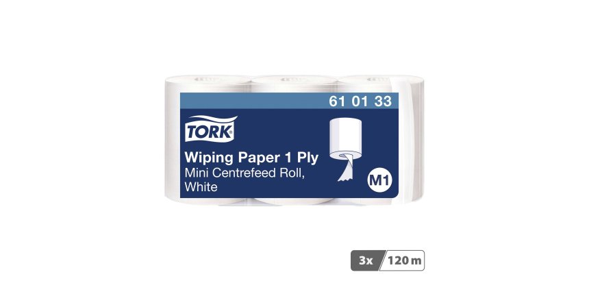 Mini bobine d'esuyage à dévidage central Tork M1 - Longueur 120 m - Lot de 3