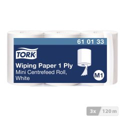 Mini bobine d'esuyage à dévidage central Tork M1 - Longueur 120 m - Lot de 3