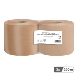 Bobine d'essuyage industrielle chamois - 800 formats - Lot de 2