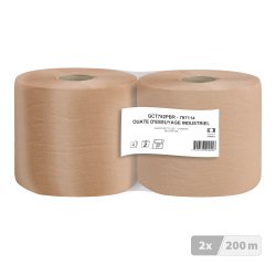 Bobine d'essuyage industrielle chamois - 800 formats - Lot de 2