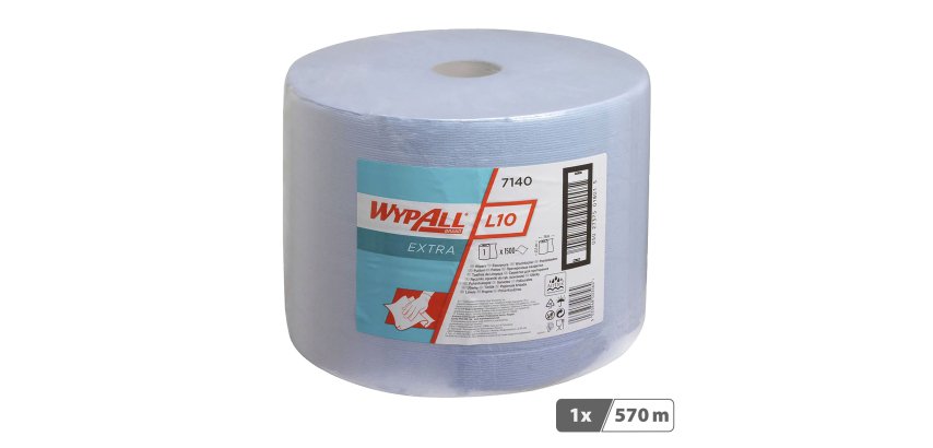 Bobine essuyage industriel Wypall L10 Extra 7140 - 570 m - bleue