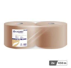 Bobine essuyage industriel chamois Lucart 1500 S - Lot de 2