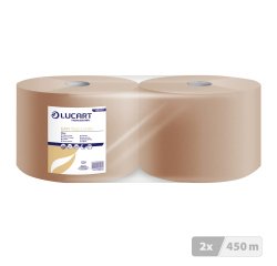 Bobine essuyage industriel chamois Lucart 1500 S - Lot de 2