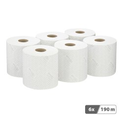 Bobine WypAll essuyage industriel L10 7406 190 m blanche - Colis de 6