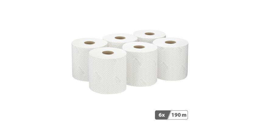 Bobine WypAll essuyage industriel L10 7406 190 m blanche - Colis de 6
