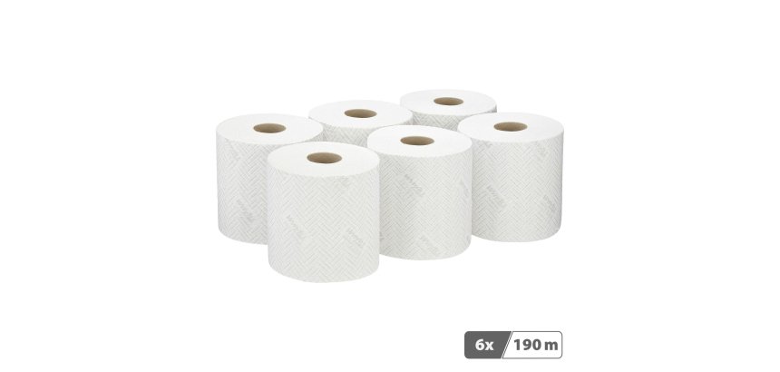Bobine WypAll essuyage industriel L10 7406 190 m blanche - Colis de 6