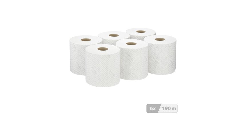 Bobine WypAll essuyage industriel L10 7406 190 m blanche - Colis de 6
