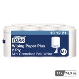 Mini bobine d'essuyage à dévidage central Tork M1 Advanced Plus blanche - Carton de 11