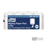 Mini bobine d'essuyage à dévidage central Tork M1 Advanced Plus blanche - Carton de 11