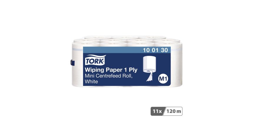 Bobine d'essuyage à dévidage central Tork M1 Advanced 415 Mini blanche - Colis de 11