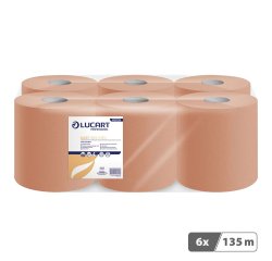 Bobine d'essuyage à dévidage central écologique Maxi chamois - Carton de 6