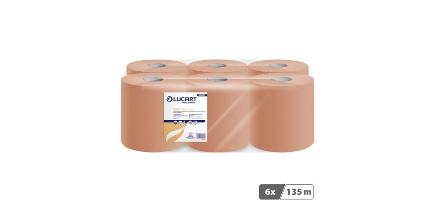 Bobine d'essuyage à dévidage central écologique Maxi chamois - Carton de 6