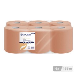Bobine d'essuyage à dévidage central écologique Maxi chamois - Carton de 6