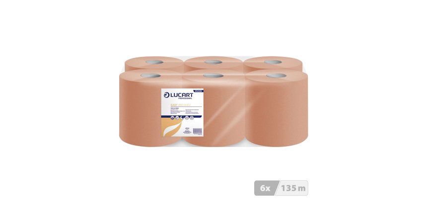 Bobine d'essuyage à dévidage central écologique Maxi chamois - Carton de 6