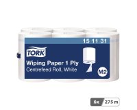 Bobine d'essuyage à dévidage central Tork M2 Wiper 415 Maxi blanche - carton de 6