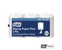 Bobine d'essuyage à dévidage central Tork M2 Wiper Maxi blanche - Carton de 6