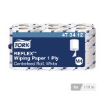 Bobine d'essuyage à dévidage central Tork M4 Reflex Maxi blanche - Carton de 6