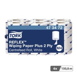 Bobine d'essuyage à dévidage central Tork Reflex™ M4 Maxi - Carton de 6