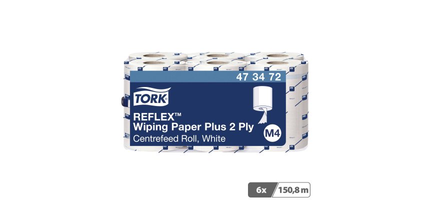 Bobine d'essuyage à dévidage central Tork Reflex™ M4 Maxi - Carton de 6