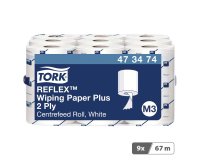 Tork Reflex™ Papier d'Essuyage Plus blanc M3, multi-usages 200 feuilles - Colis de 9