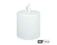 Bobine d’essuyage à dévidage central maxi blanche - Colis de 6