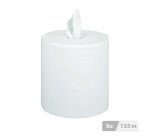 Bobine d’essuyage à dévidage central maxi blanche - Colis de 6
