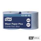Bobine d'Essuyage Plus bleue W1/2 Tork, absorbant, 750 feuilles