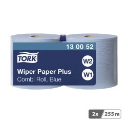 Bobine d'Essuyage Plus bleue W1/2 Tork, absorbant, 750 feuilles