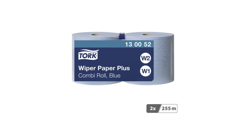 Bobine d'Essuyage Plus bleue W1/2 Tork, absorbant, 750 feuilles