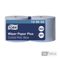 Bobine d'Essuyage Plus bleue W1/2 Tork, absorbant, 750 feuilles