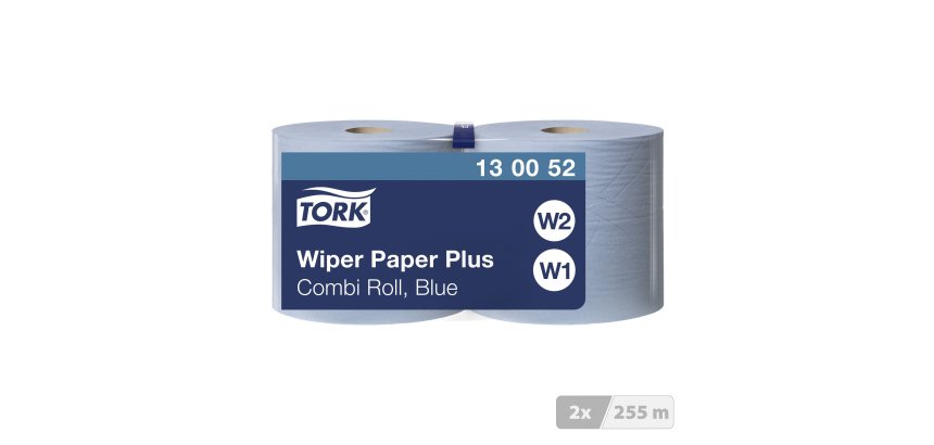 Bobine d'Essuyage Plus bleue W1/2 Tork, absorbant, 750 feuilles