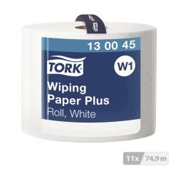 Bobine d'essuyage Tork W1 Plus blanc - longueur 510 m