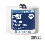 Bobine d'essuyage Tork W1 Plus blanc - longueur 510 m