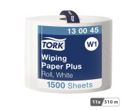 Bobine d'essuyage Tork W1 Plus blanc - longueur 510 m