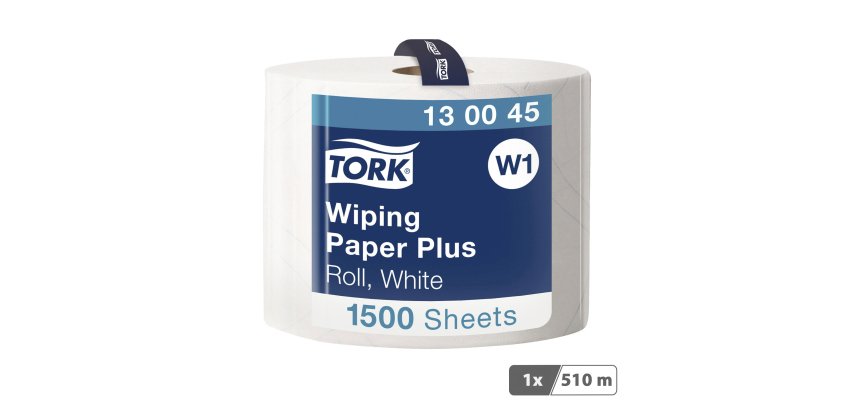Bobine d'essuyage Tork W1 Plus blanc - longueur 510 m