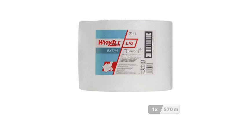 Bobine essuyage industriel Wypall L10 Extra 7141 - 570 m - blanche