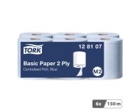 Bobine d'essuyage à dévidage central Tork M2 Wiper 320 bleue - Carton de 6